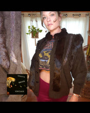 Load image into Gallery viewer, SOFT Vintage Angora Rabbit Fur Sweater - Rabbit Fur Buttondown - Womens Medium Large - Chocolate Brown Rabbit Fur - 80s Rabbit Fur Sweater