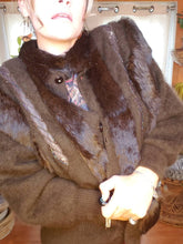 Load image into Gallery viewer, SOFT Vintage Angora Rabbit Fur Sweater - Rabbit Fur Buttondown - Womens Medium Large - Chocolate Brown Rabbit Fur - 80s Rabbit Fur Sweater