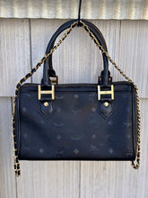 Load image into Gallery viewer, MCM | Black Monogram Visetos Nylon &amp; Leather Boston Style Hand Bag