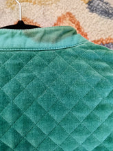 Load image into Gallery viewer, Vintage 1980s Self Indulgence Emerald Green Velvet Quilted Cropped Jacket