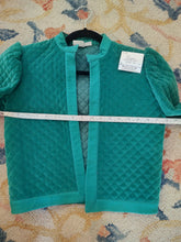 Load image into Gallery viewer, Vintage 1980s Self Indulgence Emerald Green Velvet Quilted Cropped Jacket