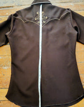 Load image into Gallery viewer, Vintage 1970s H Bar C California Ranchwear Embroidered Western Shirt in Chocolate Brown