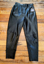 Load image into Gallery viewer, Vintage 80s Cedars Pleated Black Leather Tapered Pants