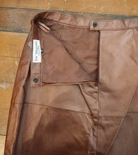 Load image into Gallery viewer, Vintage Deadstock Lew Magram Metallic Ruby Leather Skirt Suit Set NWT 16