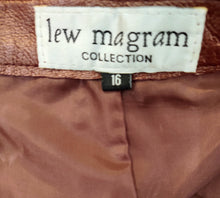 Load image into Gallery viewer, Vintage Deadstock Lew Magram Metallic Ruby Leather Skirt Suit Set NWT 16
