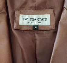 Load image into Gallery viewer, Vintage Deadstock Lew Magram Metallic Ruby Leather Skirt Suit Set NWT 16