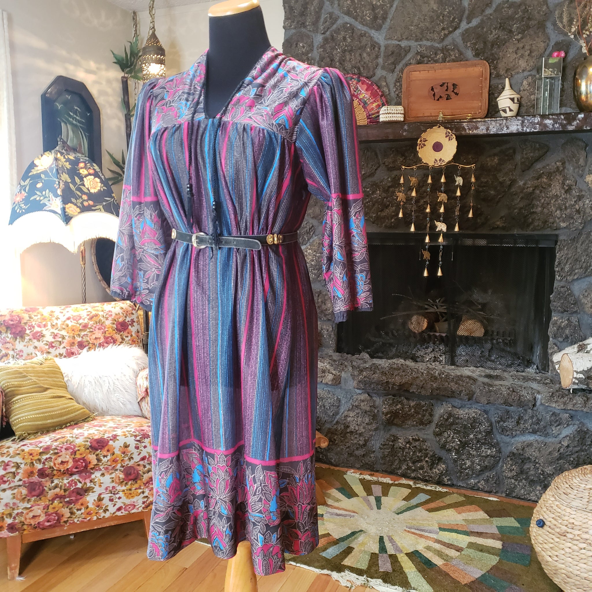 polyester house dress Ekouaer Women's House Dress with Pockets, Aqua Multi, Small at Amazon Women's Clothing store