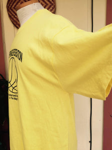 Vintage WARM SPRINGS Alcohol Drug Free T-shirt - Mens Large - Mens Yellow Shirt - Oregon T-shirt - Basketball Feather Dreamcatcher -