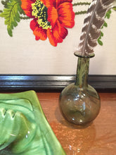 Load image into Gallery viewer, Translucent Green Glass Bud Vase - Glass Float Vase - Bulbous Base Vase - Orb Vase