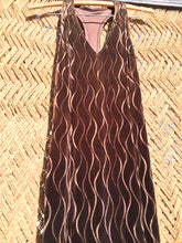 Load image into Gallery viewer, SCOTT MCCLINTOCK Brown Racer Back Long Stretchy Velvet Dress-  Womens 4 Small - Squiggly Line Optical Illusion - Sleeveless 90s Velvet Dress