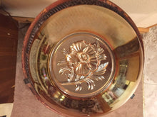 Load image into Gallery viewer, EGG NOG Depression Glass Bowl - Jeanette Glass Floragold Moderne - Northwood Marigold - Orange Carnival Glass - Christmas Serving Bowl