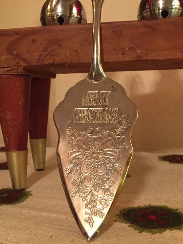 Silver Plated MERRY CHRISTMAS Pie Server - Holiday Party Serving Utensils - Christmas Party - Hostess Gift - Christmas Gift - Pie Trowel