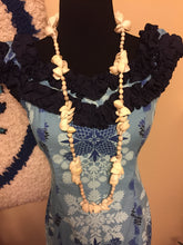 Load image into Gallery viewer, 70s Long Blue Hawaiian Tiki Dress - Hibiscus - 70s Surfer Girl Dress - Long Hawaiian Dress - Hippie Boho Dress - 50s 60s Hawaiian Dress -