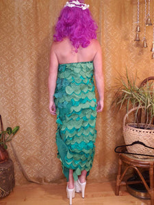 Handmade Mermaid Costume - Handmade Vintage Mermaid Costume - Sea Witch - Siren Costume - Starbucks Logo - Fish Scales - Womens Large XL