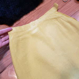 60s Canary Yellow Tweed Pencil Skirt - Womens Small XS - Vintage Tweed Skirt - Small 60s Pencil Skirt - Secretary Skirt - Mad Men Skirt