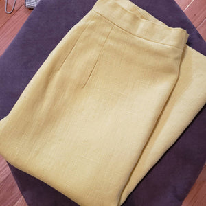 60s Canary Yellow Tweed Pencil Skirt - Womens Small XS - Vintage Tweed Skirt - Small 60s Pencil Skirt - Secretary Skirt - Mad Men Skirt