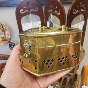 Antique Heart Shaped Brass Cricket Box - Gold Tone Stash Box - Made in India - Antique Jewelry Box - Vintage Lock Box - Treasure Chest Lock
