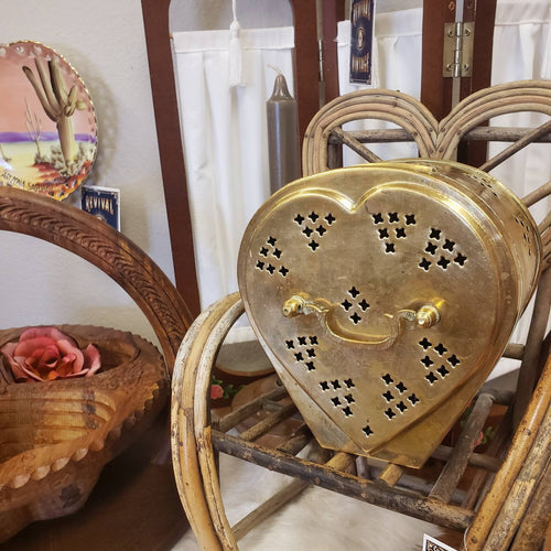 Antique Heart Shaped Brass Cricket Box - Gold Tone Stash Box - Made in India - Antique Jewelry Box - Vintage Lock Box - Treasure Chest Lock