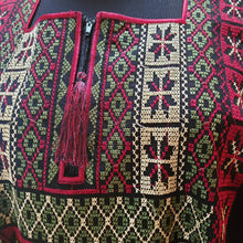 Load image into Gallery viewer, Silk Embroidered Tassel Kaftan Gown - Middle Eastern Caftan Dress - Long Tunic - Muumuu - Zipper - Black Maroon Ivory Green - Unisex M L XL