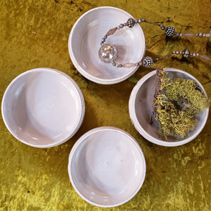 Set of 4 Stoneware Pottery Bowls - Signed by Artist - Handmade Wheel Thrown - Boho Kitchen - Stoneware Dip Bowls - Set of Four - Ceramic