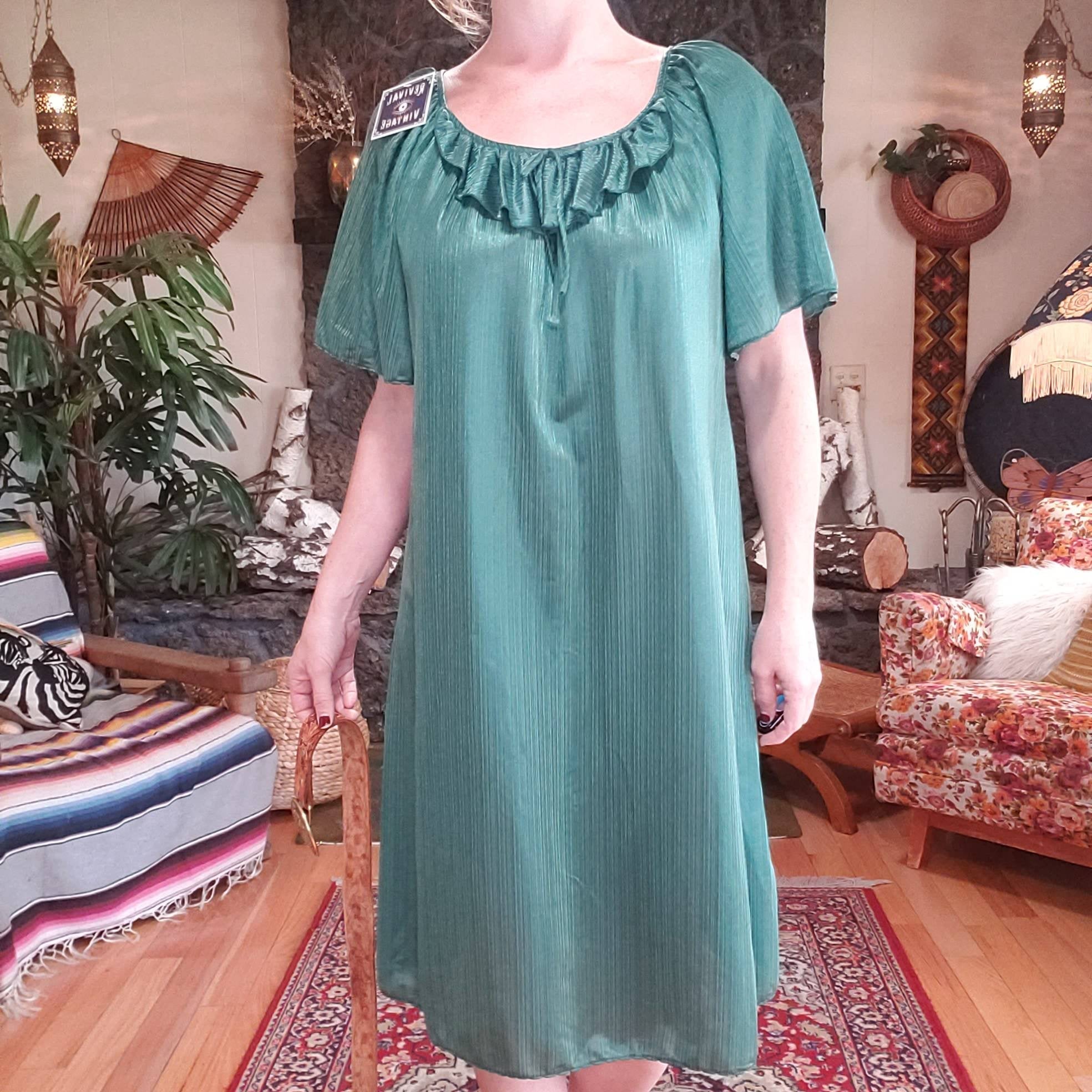polyester muumuu dresses Womens Lounger Patio Dress with Pockets